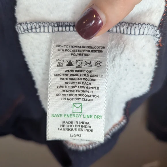 Chicago Bears NFL Team Apparel Women’s Hoodie Large Colorblock Navy White Fleece - Picture 9 of 10